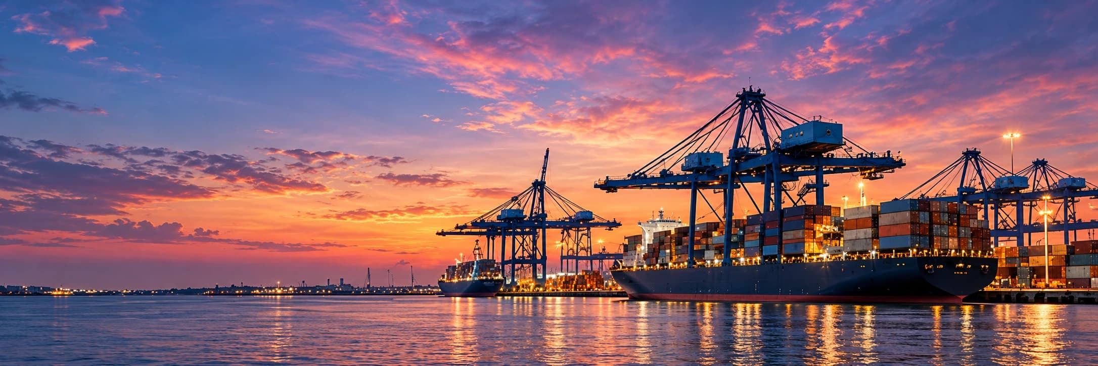 Illustrative international logistics and container terminal